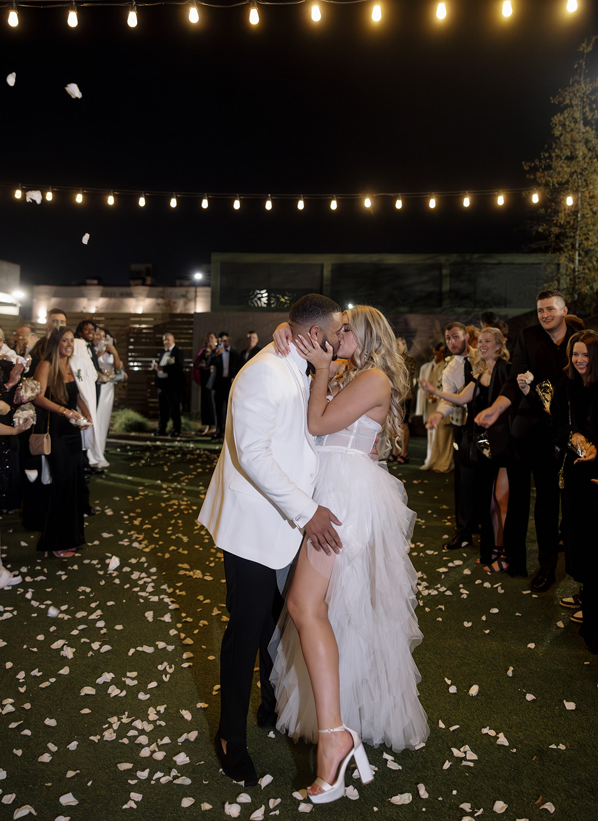 Classy North Carolina Wedding reception shot on the dance floor.