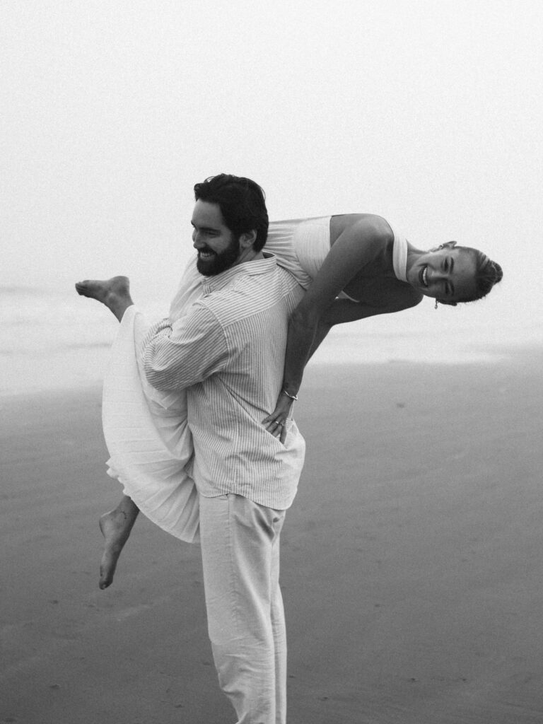 Engagement photos on the beach and dunes at Sullivan's Island, SC